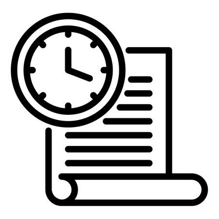Time student paper icon, outline styleの写真素材