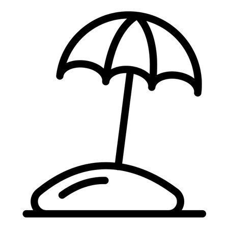 Beach umbrella icon, outline styleの写真素材