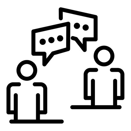 Collaboration meeting icon, outline styleの写真素材