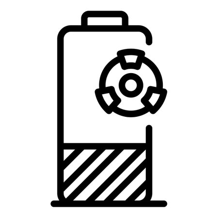 Hazard battery icon, outline styleの写真素材