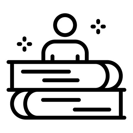 Game book stack icon, outline styleの写真素材
