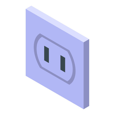 Power socket icon, isometric styleの写真素材