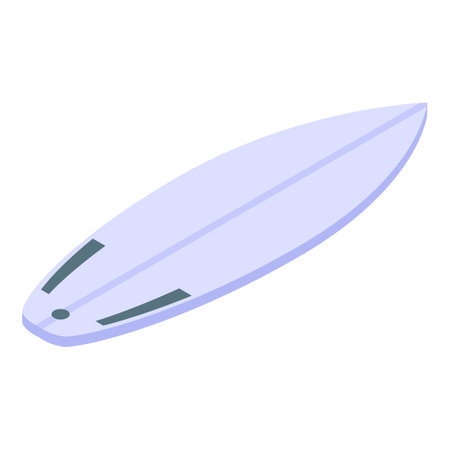 White surfboard icon, isometric styleの写真素材
