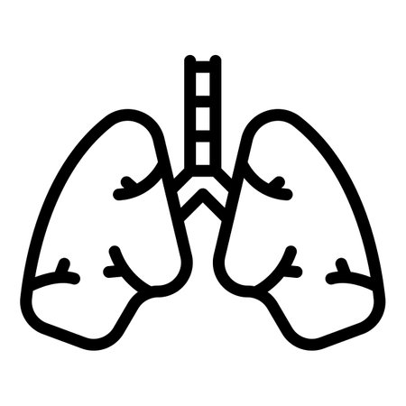 Human lungs icon, outline styleの写真素材