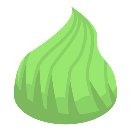 Green wasabi icon, isometric styleの写真素材