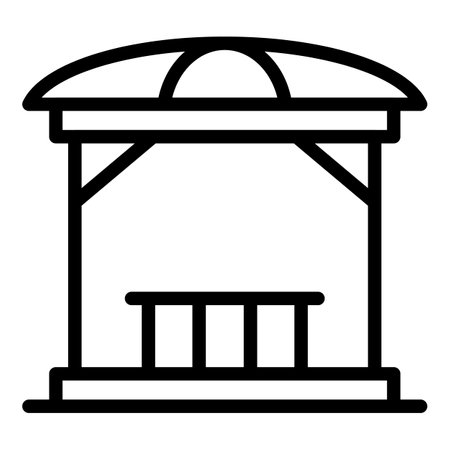 Gazebo structure icon, outline styleの写真素材