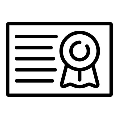 Achievement diploma icon, outline styleの写真素材