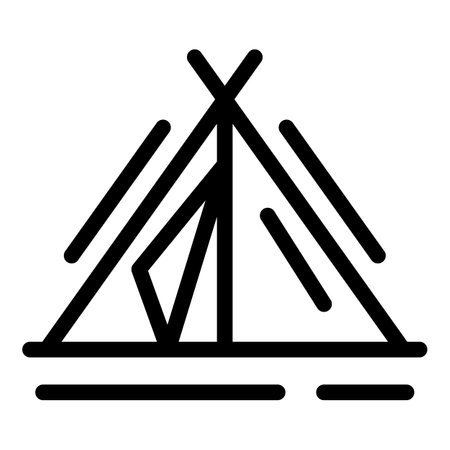 Camp tent icon, outline styleの写真素材