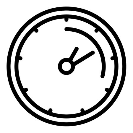 Office wall clock icon, outline styleの写真素材