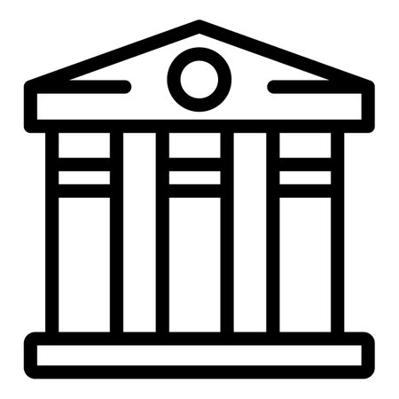 Library building icon, outline styleの写真素材