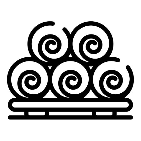 Rollers towels in the sauna icon, outline styleの写真素材