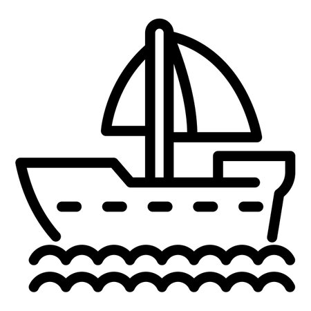 Sailboat icon, outline styleの写真素材