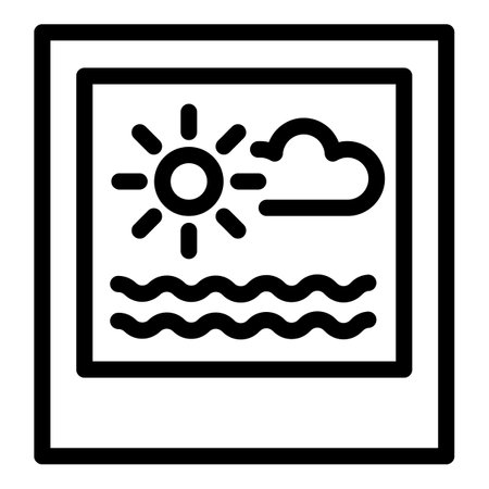 Cruise photo icon, outline styleの写真素材