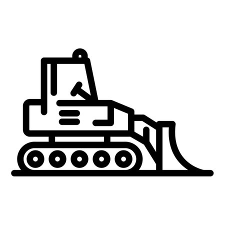 Power bulldozer icon, outline styleの写真素材