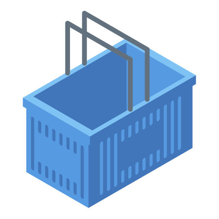 Plastic shop basket icon, isometric styleの写真素材