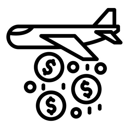 Trade war airplane icon, outline styleの写真素材