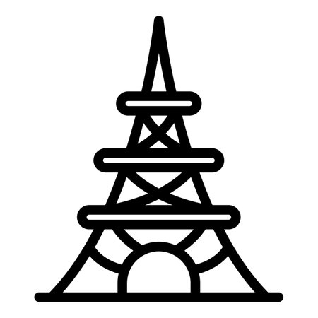 Paris eiffel tower icon, outline styleの写真素材