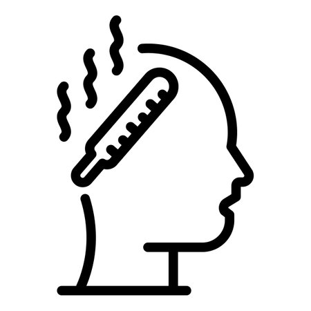 Fever sick icon, outline styleの写真素材