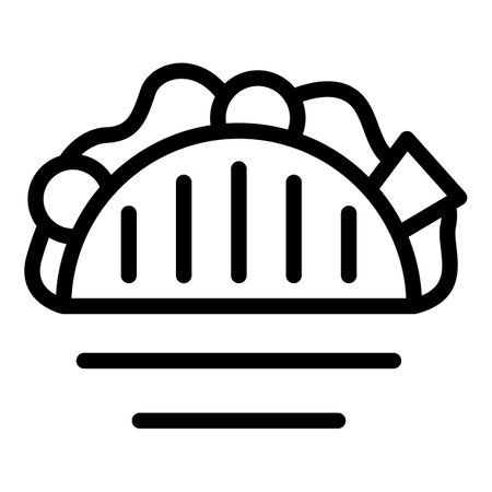 Taco food icon, outline styleの写真素材