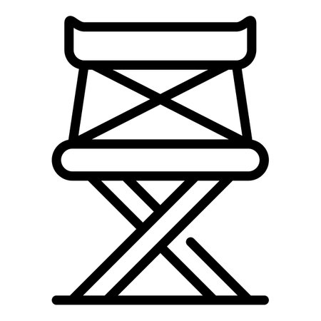 Folding outdoor chair icon, outline styleの写真素材