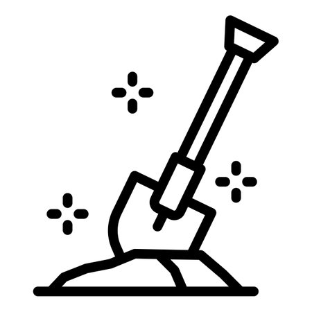 Landscape designer shovel icon, outline styleの写真素材
