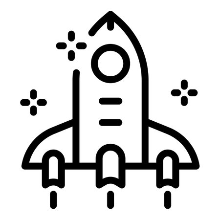 Rocket and stars icon, outline styleの写真素材