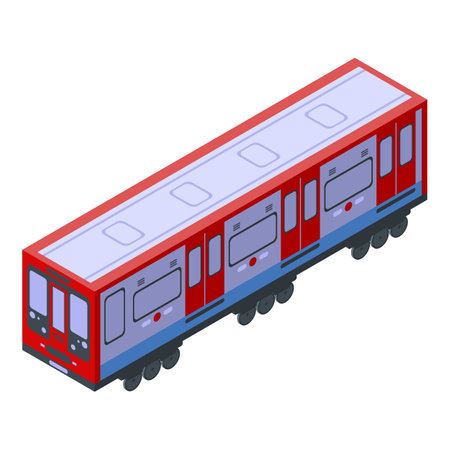 Metro train icon, isometric styleの写真素材
