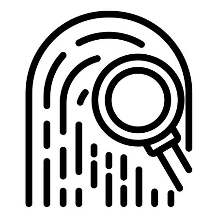 Fingerprint investigator icon, outline styleの写真素材