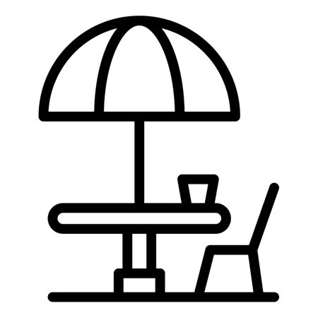 Street coffee under umbrella icon, outline styleの写真素材
