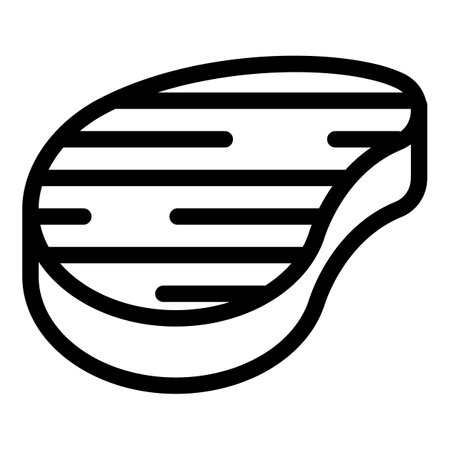 Cooked steak icon, outline styleの写真素材