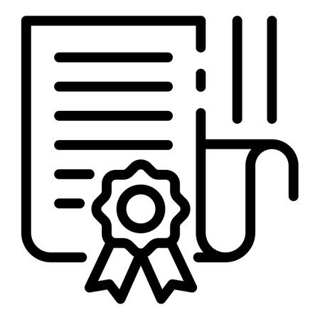 Prosecutor diploma icon, outline styleの写真素材