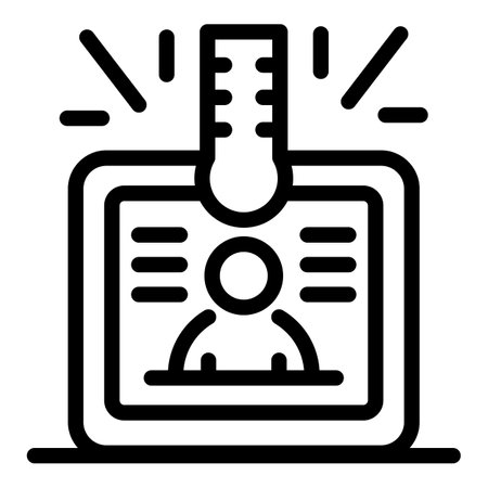 Notary id card icon, outline styleの写真素材