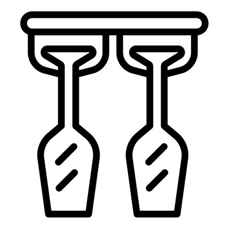 Hanger for a glass icon, outline styleの写真素材