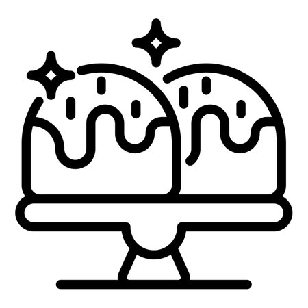 Easter cake icon, outline styleの写真素材