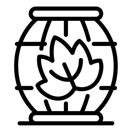 Barrel and leaf icon, outline styleの写真素材