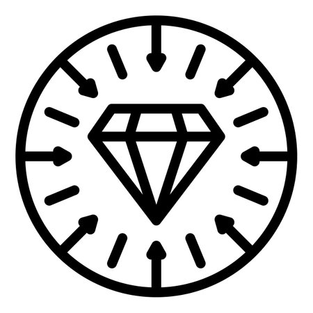 Diamond coin icon, outline styleの写真素材