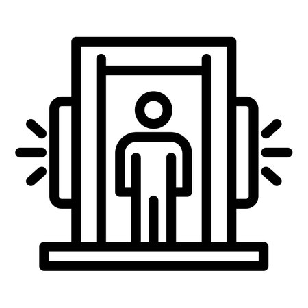 Protection metal detector icon, outline styleの写真素材