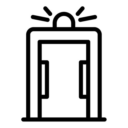 Globe metal detector icon, outline styleの写真素材