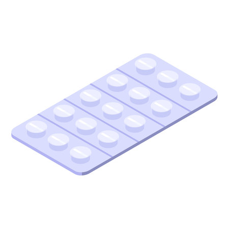 Pills pack icon, isometric styleの写真素材