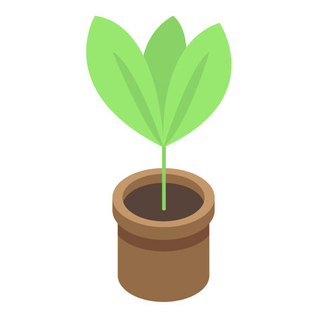 Kindergarten plant pot icon, isometric styleの写真素材