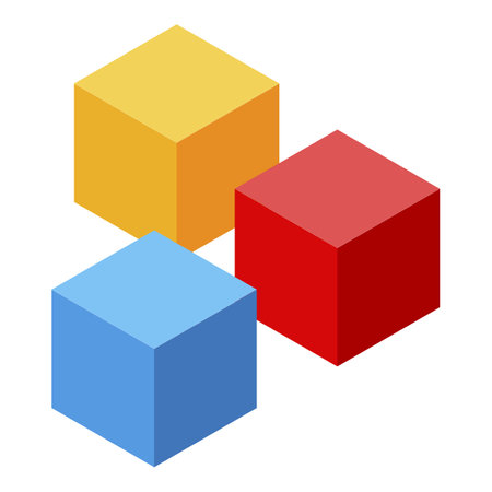 Kindergarten colorful cubes icon, isometric styleの写真素材