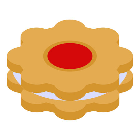 Flower jelly cookie icon, isometric styleの写真素材