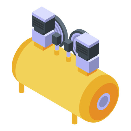 Pressure air compressor icon, isometric styleの写真素材