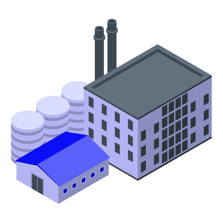 Recycle factory icon, isometric styleの写真素材