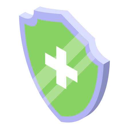 Medical shield icon, isometric styleの写真素材