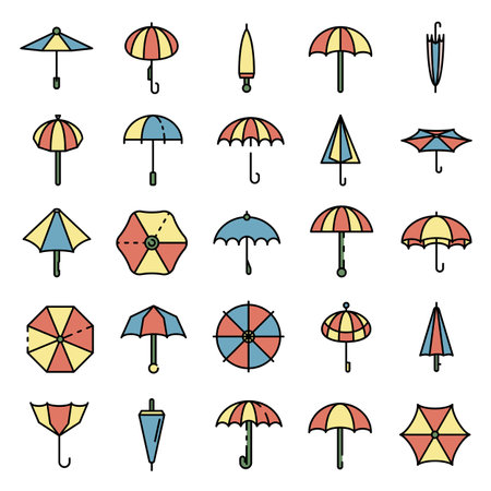Umbrella icons flatの写真素材