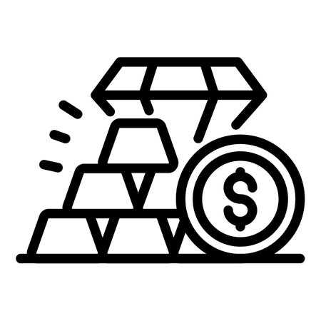 Gold bars money icon, outline styleの写真素材