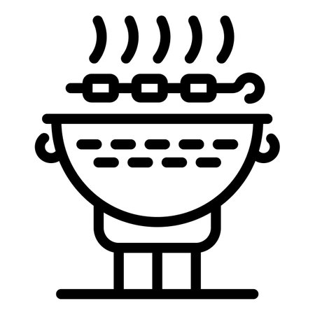 Cooking brazier icon, outline styleの写真素材
