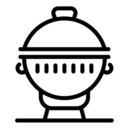 Round brazier icon, outline styleの写真素材