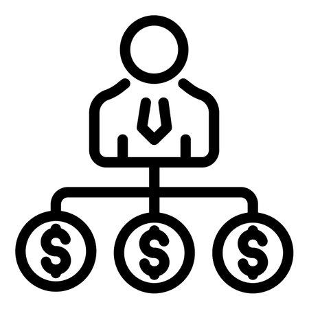 Manager money scheme icon, outline styleの写真素材